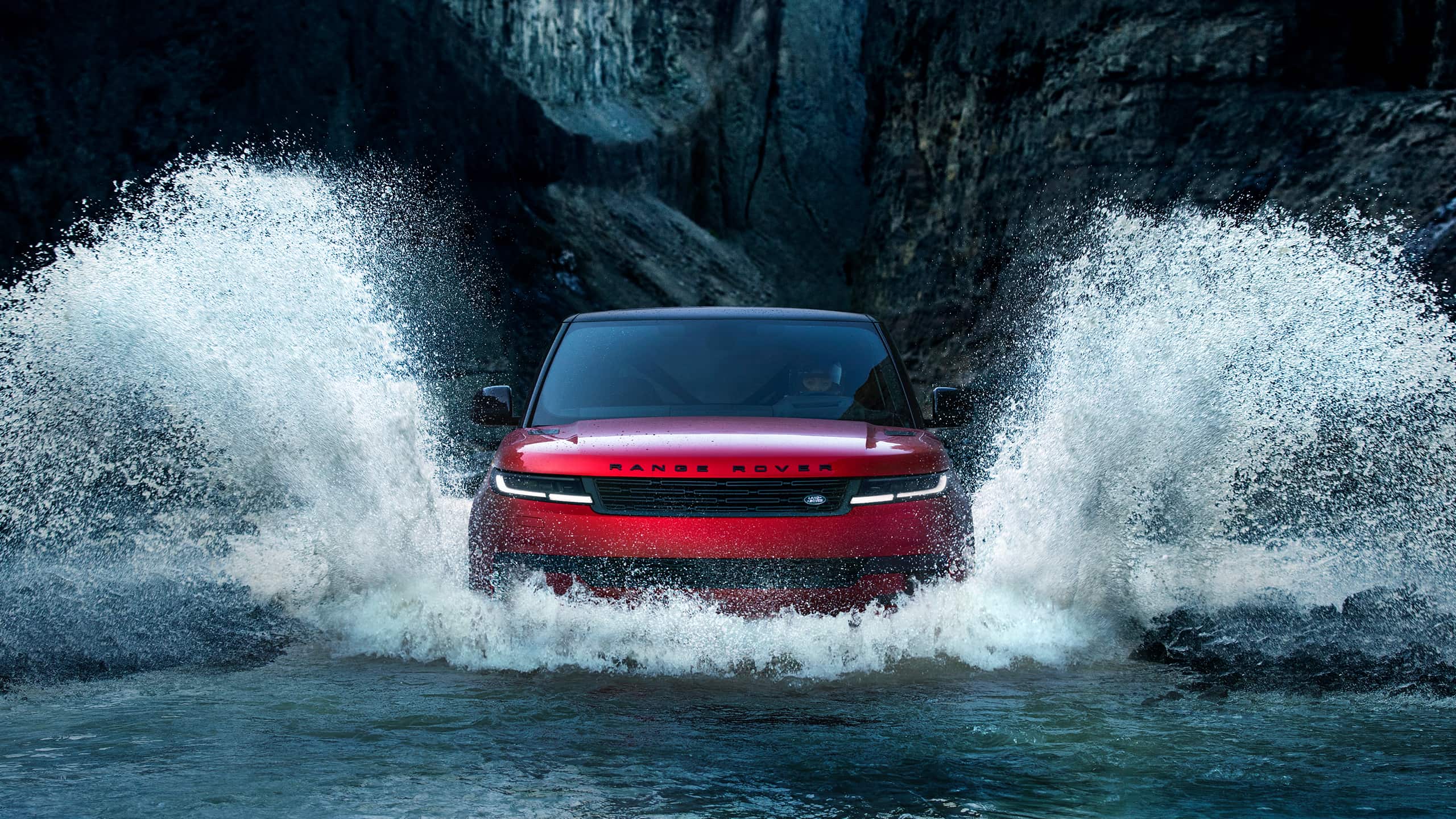 Range Rover Sport in the water
