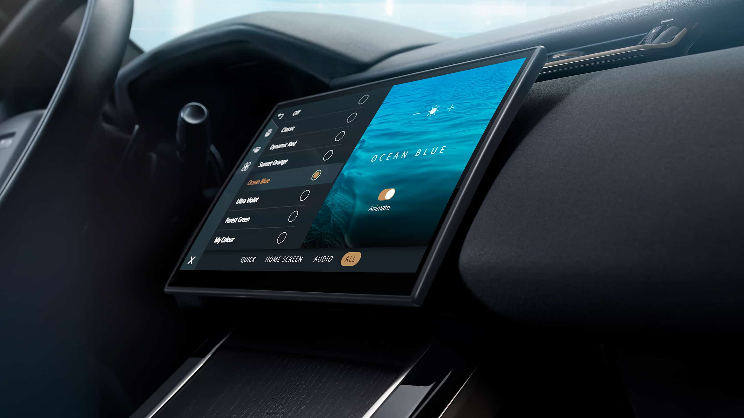 Car infotainment system touchscreen display