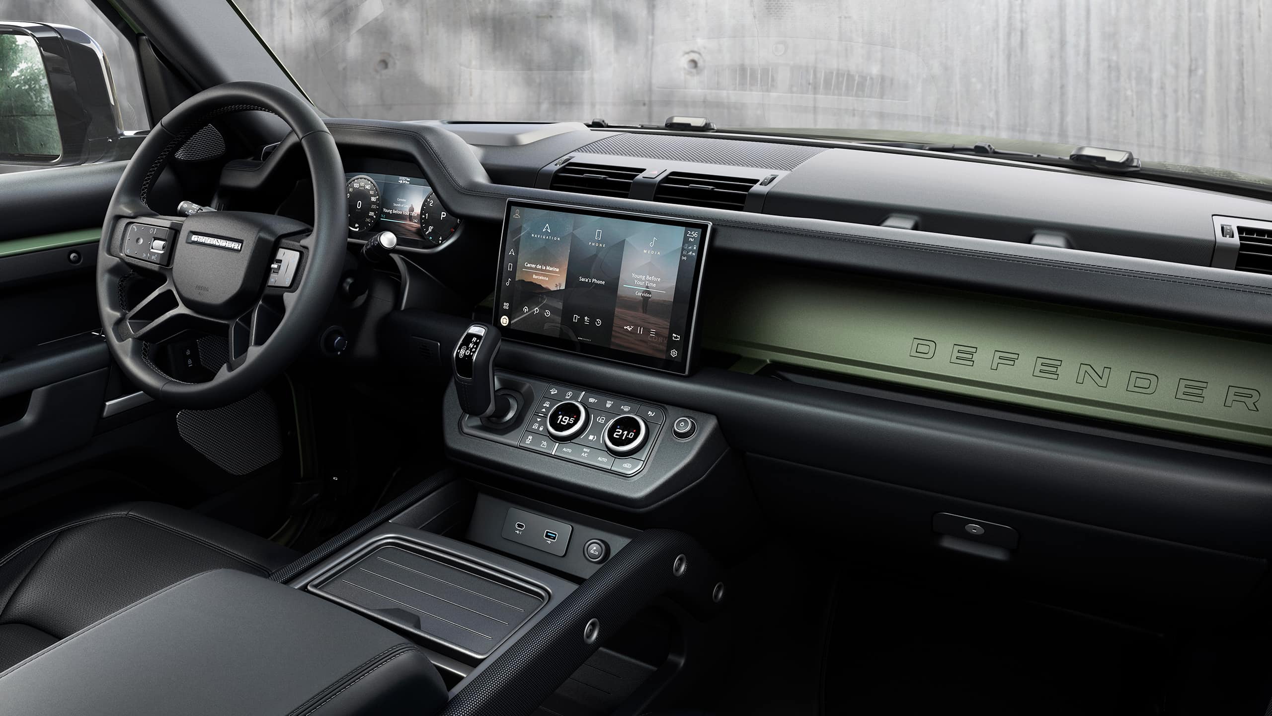 Interior view of the modern luxury car