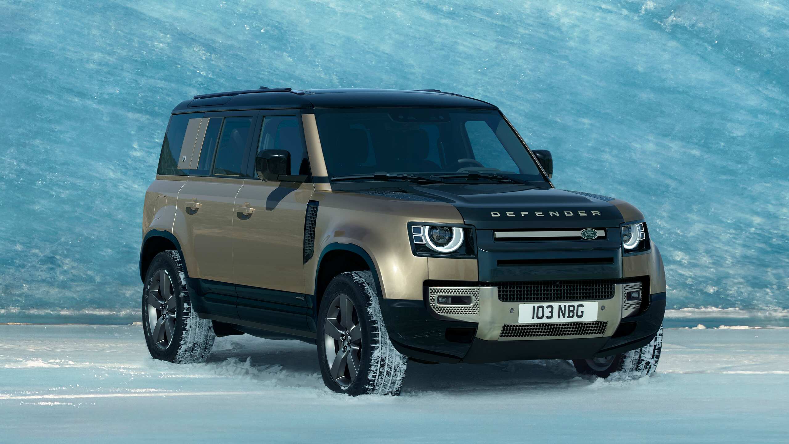 Defender Parked Over Icy Mountain