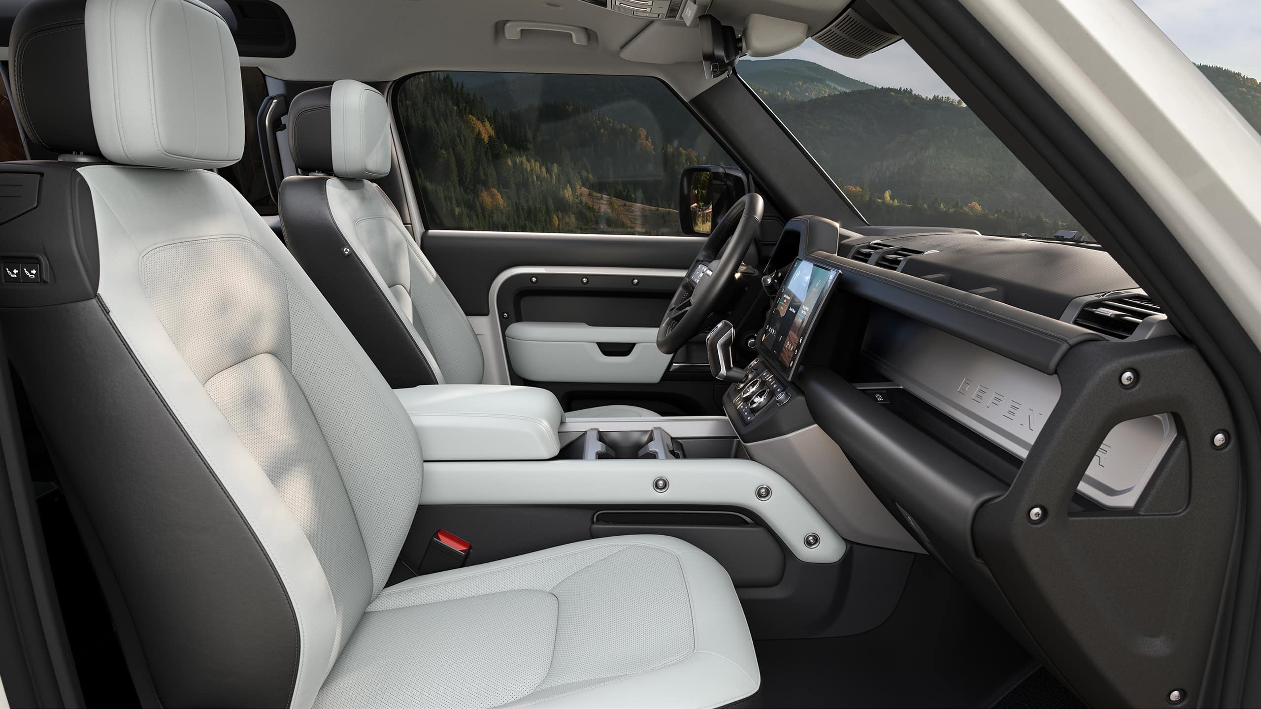 Side view of defender seat