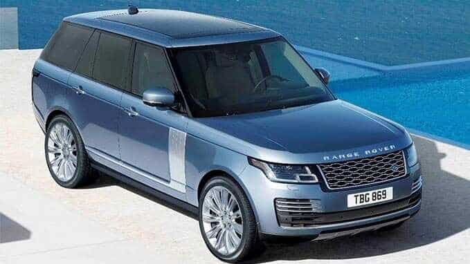 Range Rover SV in blue front side top picture