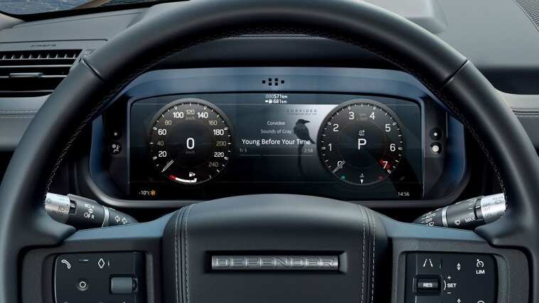 Land Rover half view of a steering wheel
