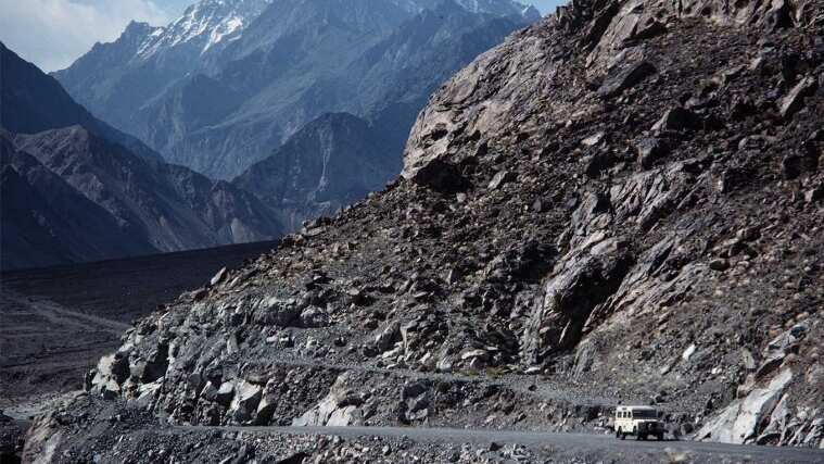 rocky route into mountains