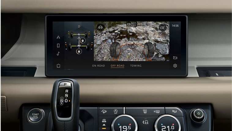 Land Rover screen of off road settings