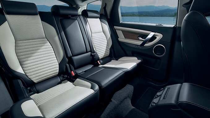 Land Rover Discovery black and white back seats
