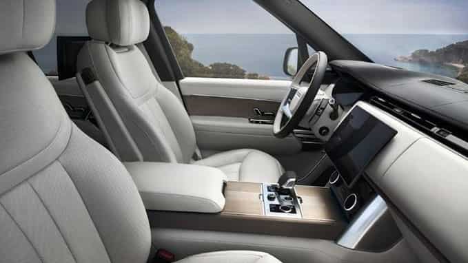 Range Rover interior front seats in white side view