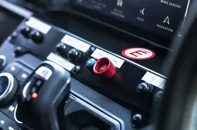 Detail Of The Center Console Of The Land Rover Defender 90