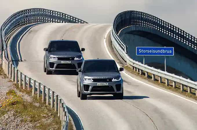 Range Rover Sport SVR driving on road