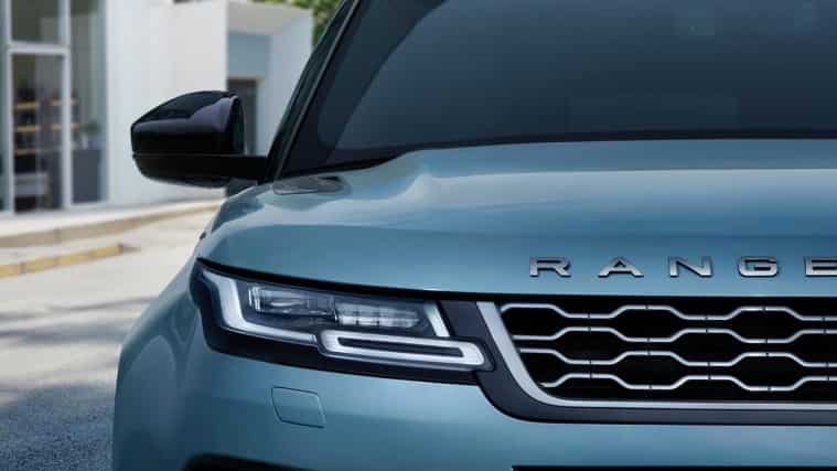 Close up of Range Rover grille and head lamp