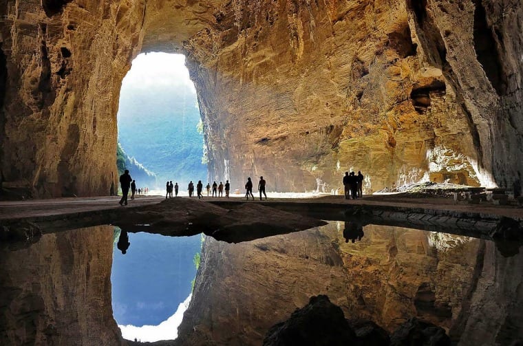 Lake inside cave