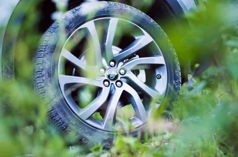 Close up of Land Rover wheel