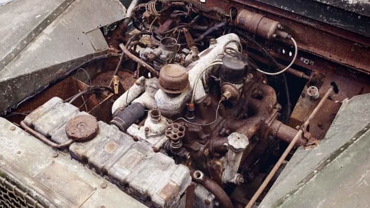 Close up of Land Rover Series I engine