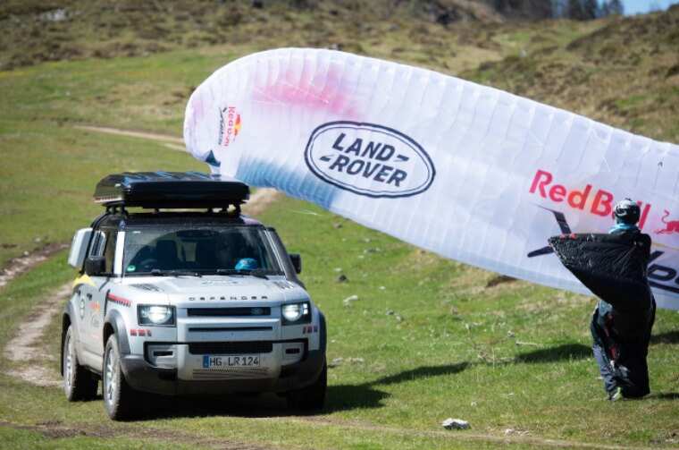 and Rover Defender Team Helps Red Bull X Alpine Extreme Crossing