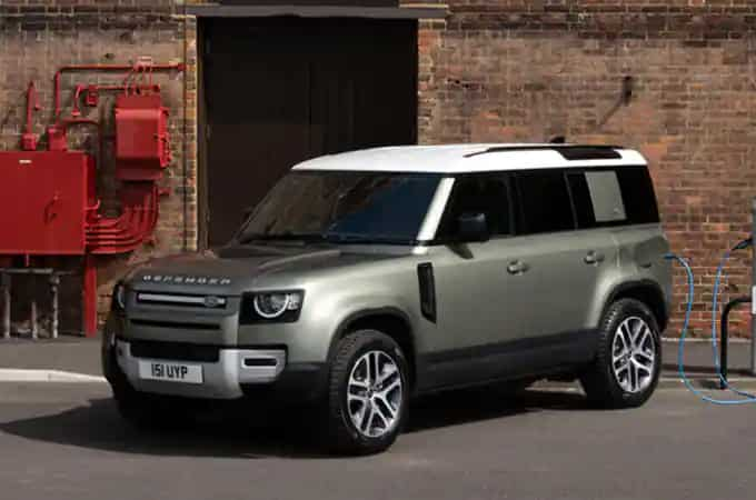 Land Rover Defender 110 charging 