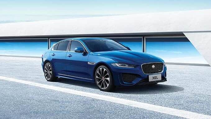 Jaguar XEL in Blue Parked