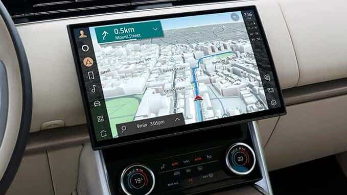 Directions on the Touchscreen Display of the New Range Rover