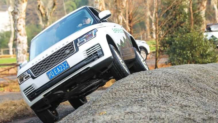 Range Rover driving off-road