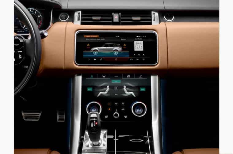 Close up of Range Rover Sport cockpit